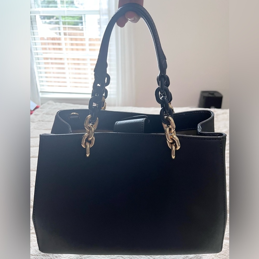 Michael Kors Gold and Blue Purse w/ detachable crossbody strap